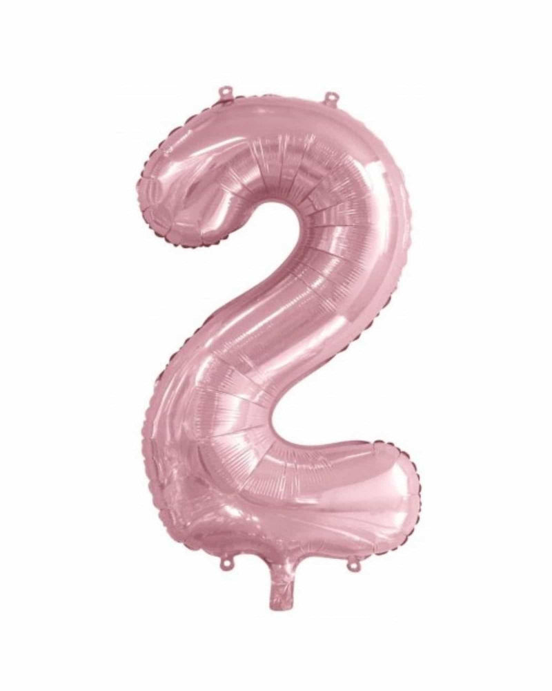 Number 2 Light Pink Foil Balloon (86cm) - A Little Whimsy