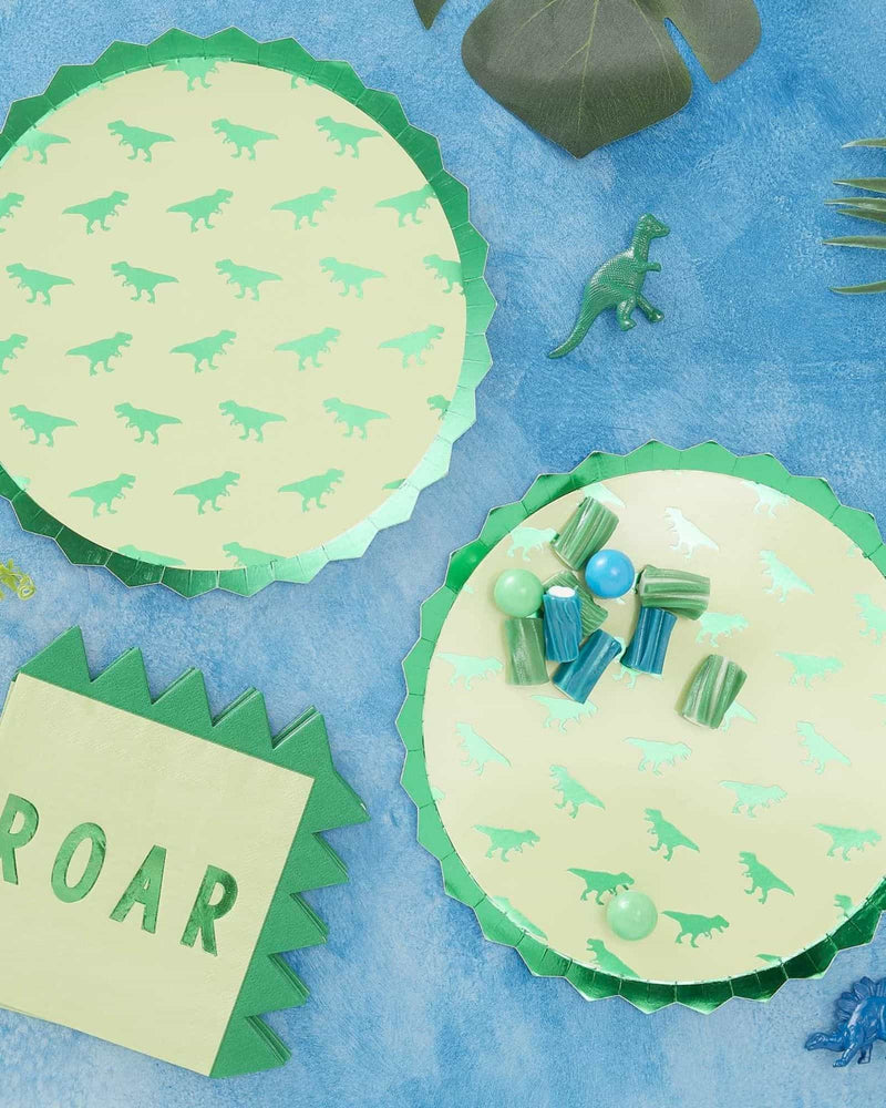 Roar Paper Dinosaur Plates - A Little Whimsy