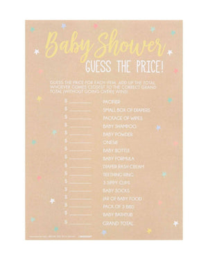 Guess the Price Baby Shower Game - A Little Whimsy