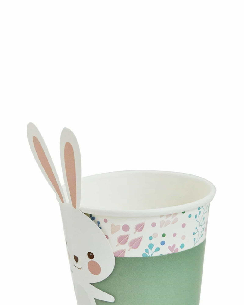 Bunny Rabbit Floral Paper Cups - A Little Whimsy