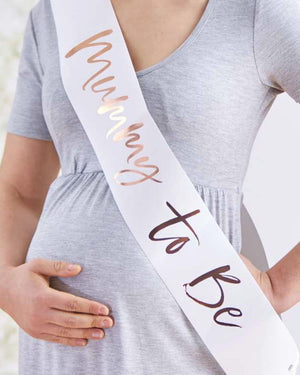 Mummy To Be Sash Rose Gold - A Little Whimsy