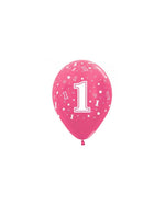 Pink Age 1 Latex Balloon Standard 30cm - A Little Whimsy