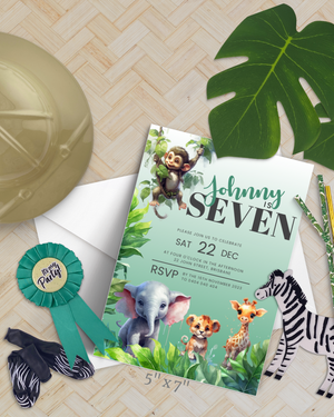 Safari Party Invite Ages 1-10 | Digital Download ALW04