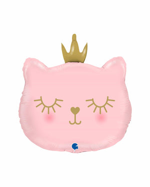 Pink Cat Princess Shaped Foil Balloon - A Little Whimsy