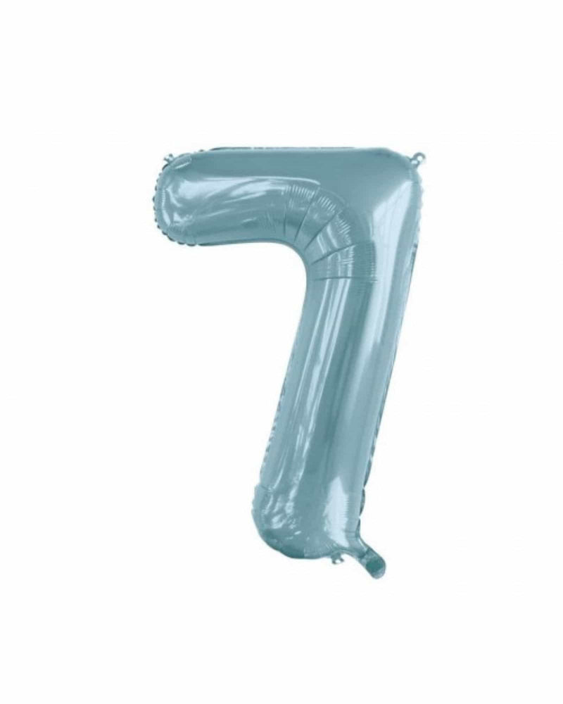 
            
                Load image into Gallery viewer, Number 7 Light Blue Foil Balloon (86cm) - A Little Whimsy
            
        