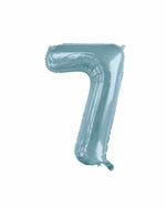 Number 7 Light Blue Foil Balloon (86cm) - A Little Whimsy
