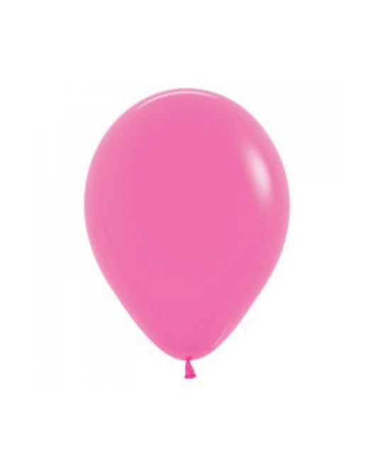 Bright pink balloon with a smooth, glossy surface, suspended against a clean, white background.