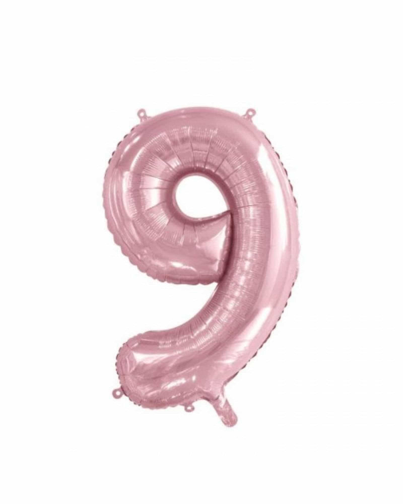 
            
                Load image into Gallery viewer, Number 9 Light Pink Foil Balloon (86cm) - A Little Whimsy
            
        
