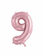 Number 9 Light Pink Foil Balloon (86cm) - A Little Whimsy