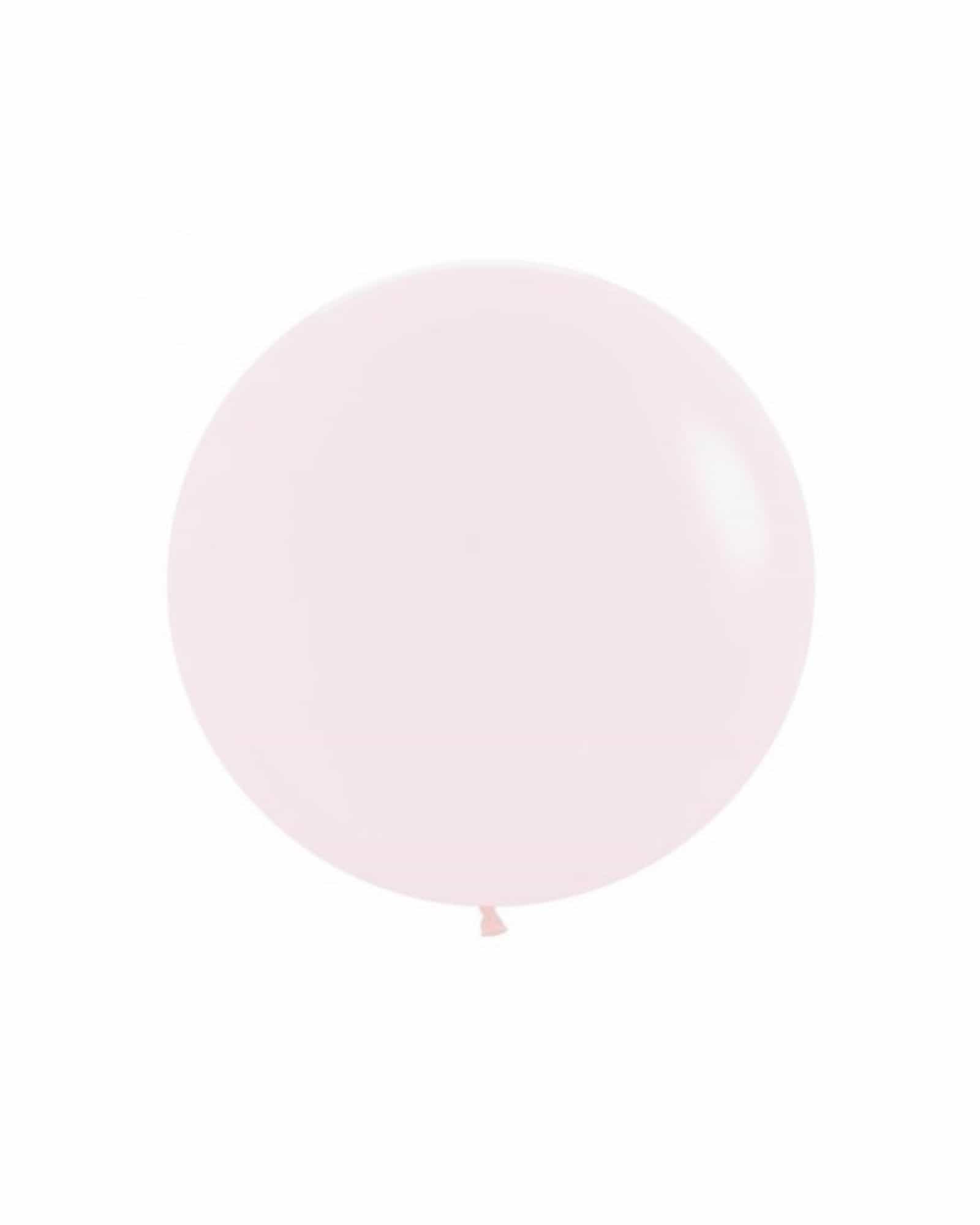 A pale pink spherical balloon against a white background, featuring a smooth, glossy surface.