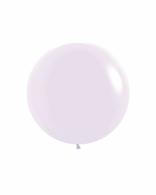 A large, glossy pale purple sphere against a plain white background, evoking a light and airy feel.