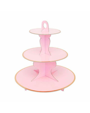 Pink with Gold Trim Cake 3 Tier Stand - A Little Whimsy