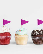 Glitter Purple Flag Cupcake Picks - A Little Whimsy