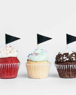 Glitter Black Flag Cupcake Picks - A Little Whimsy