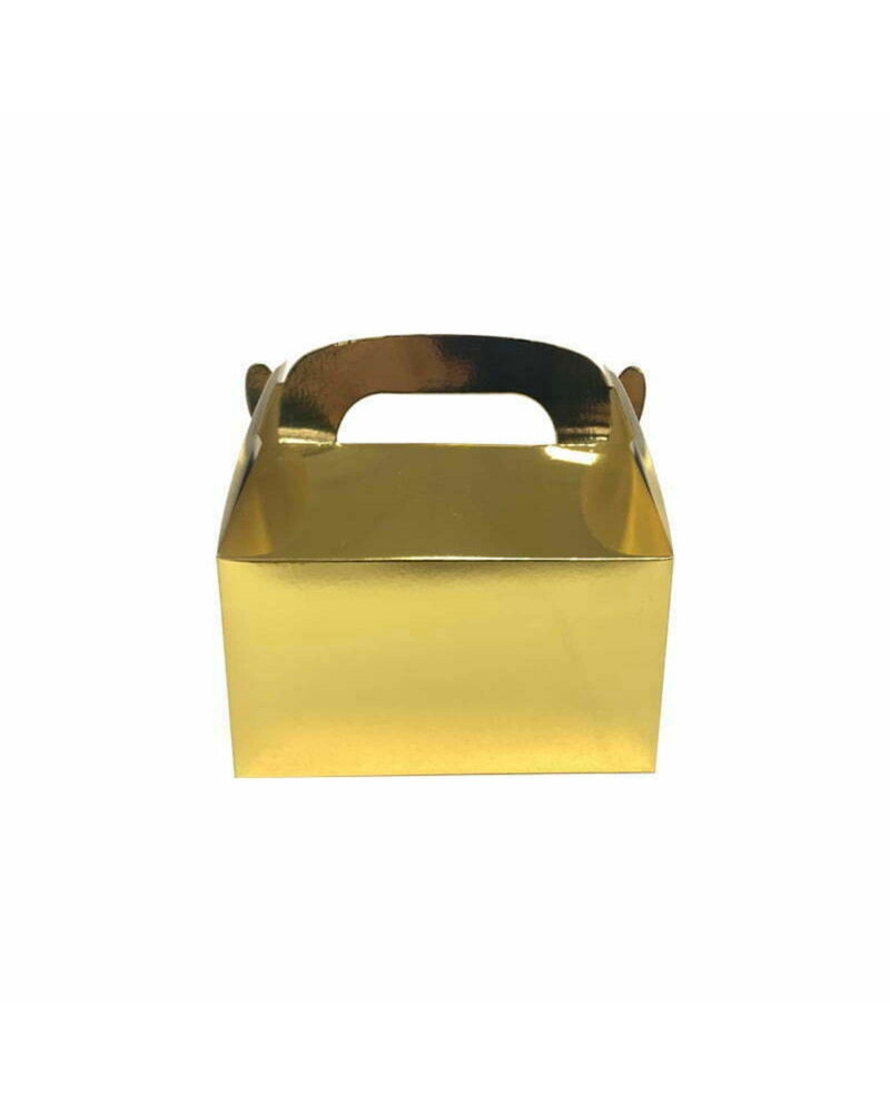 Metallic Gold Treat Boxes with Handle