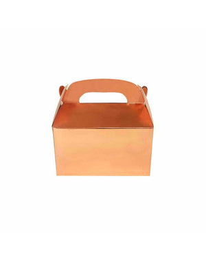 Metallic Rose Gold Treat Boxes with Handle - A Little Whimsy