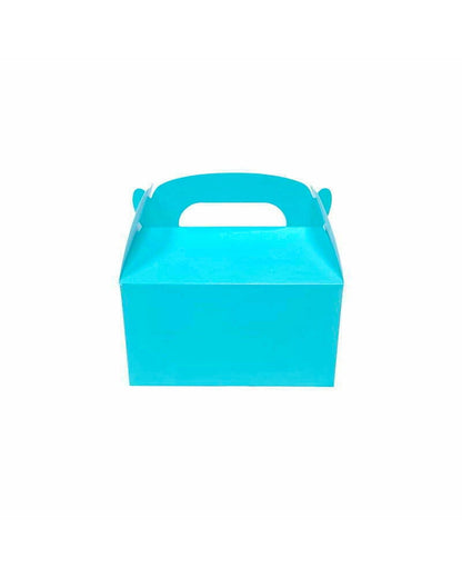 Bright turquoise container with a handle, featuring a minimalist shape and clean lines against a white background.