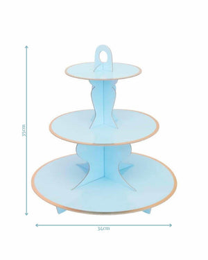 Blue with Gold Trim Cake Stand