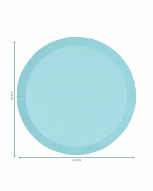 Pastel Blue Paper Dinner Plate 23cm