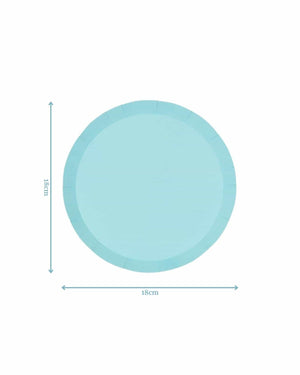 Pastel Blue Paper Snack Plate 18cm
