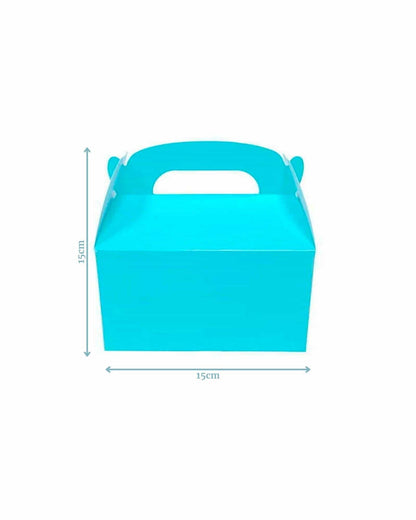 Bright turquoise container with a handle, measuring 15cm in height and width, perfect for various uses.