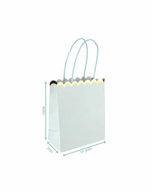 Pastel Paper Gift Bags with Gold Scallop Edge