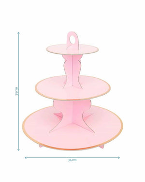 Pink with Gold Trim Cake Stand