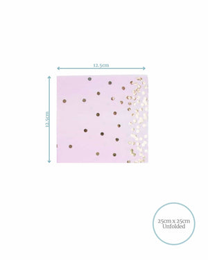 
            
                Load image into Gallery viewer, Pink Cocktail Napkins with Gold Foil Dots
            
        
