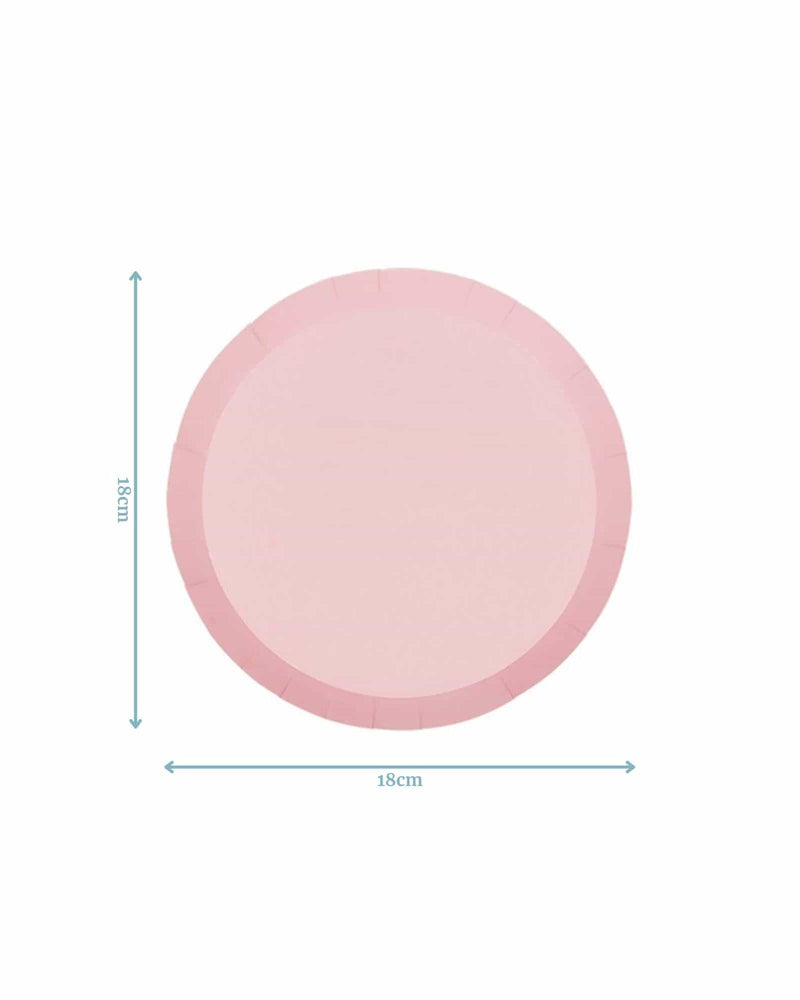 Pastel Pink Paper Snack Plate 18cm