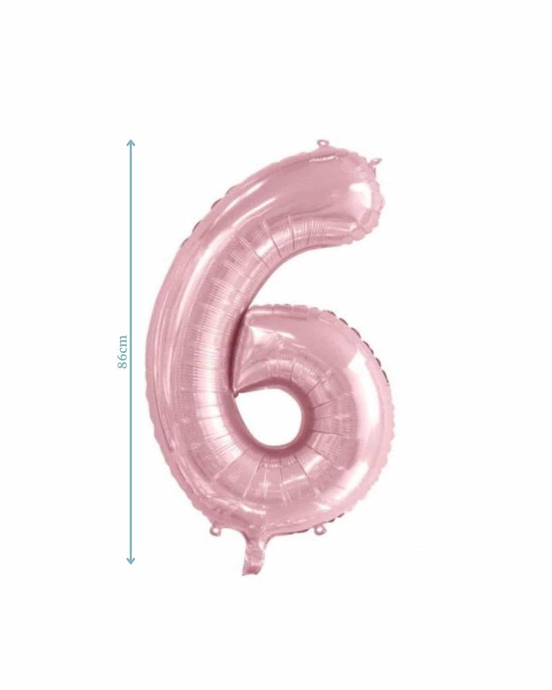 Number 6 Light Pink Foil Balloon (86cm)
