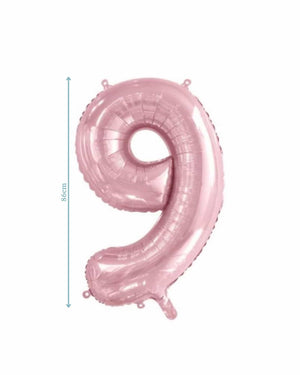 
            
                Load image into Gallery viewer, Number 9 Light Pink Foil Balloon (86cm)
            
        