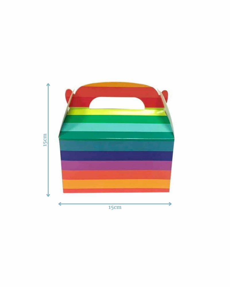 Rainbow Stripe Treat Boxes with Handle