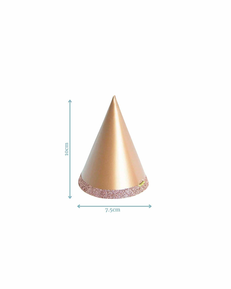 Rose Gold with Glitter Edge Mini Party Hat