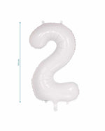 Number 2 White Foil Balloon (86cm)