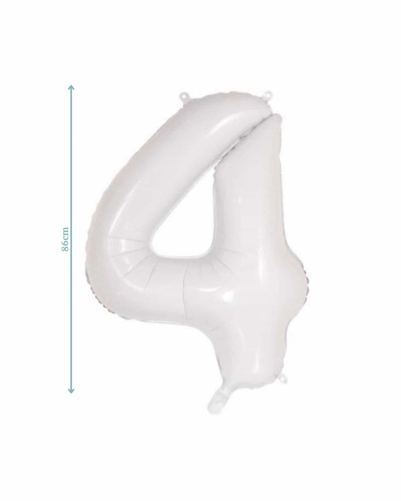 
            
                Load image into Gallery viewer, Number 4 White Foil Balloon (86cm)
            
        