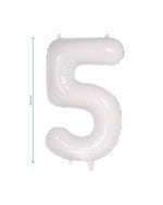Number 5 White Foil Balloon (86cm)