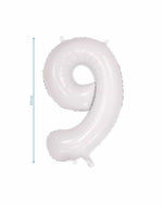 Number 9 White Foil Balloon (86cm)