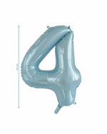 Number 4 Light Blue Foil Balloon (86cm)