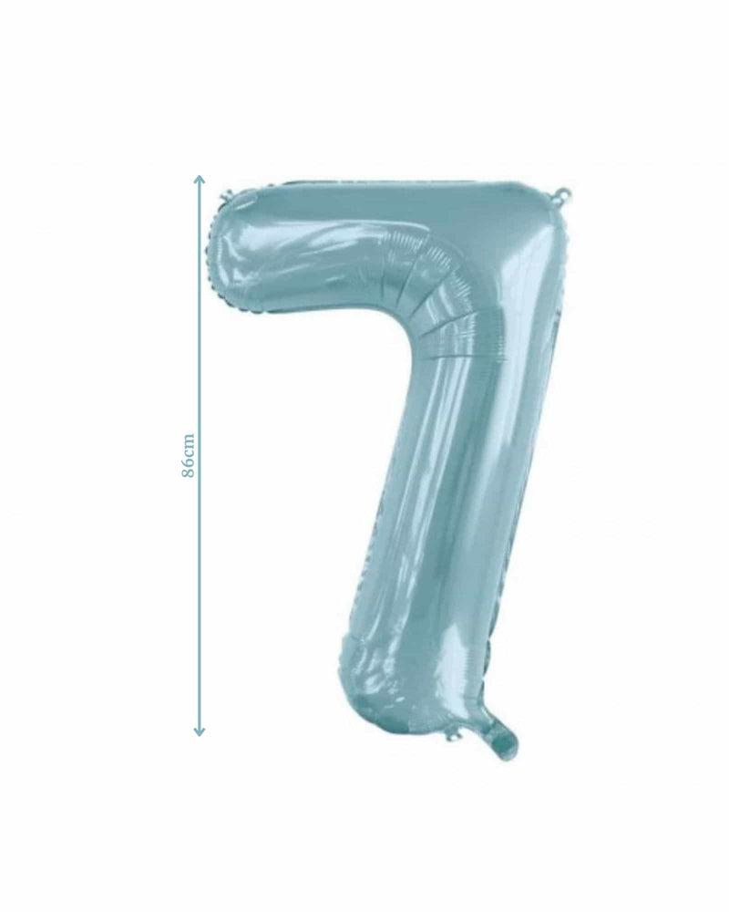 Number 7 Light Blue Foil Balloon (86cm)