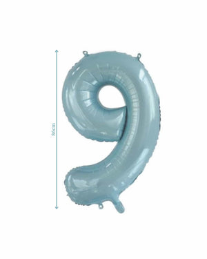 Number 9 Light Blue Foil Balloon (86cm)