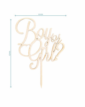 
            
                Load image into Gallery viewer, Boy or Girl Wooden Cake Topper
            
        