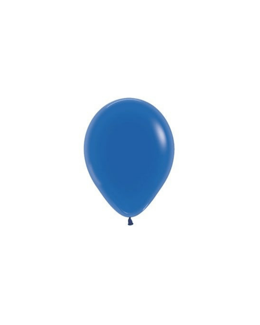 Bright blue balloon with a glossy finish, floating against a white background.