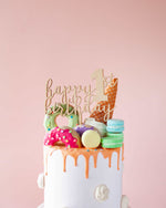 Happy 1st Birthday Wooden Cake Topper - A Little Whimsy