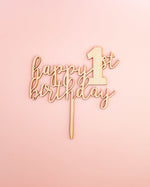 Happy 1st Birthday Wooden Cake Topper - A Little Whimsy