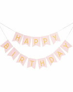 Happy Birthday Banner Light Pink & Gold - A Little Whimsy