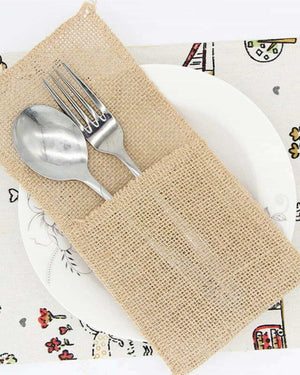 Hessian Cutlery Bags - A Little Whimsy