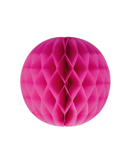 Bright hot pink, honeycomb-shaped decoration with a textured, geometric pattern, creating a vibrant and playful visual effect