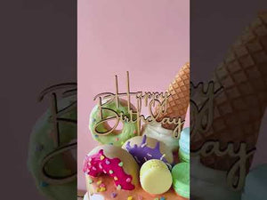 
            
                Load and play video in Gallery viewer, Happy Birthday Script Wooden Cake Topper
            
        