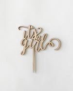 It's a girl Wooden Cake Topper - A Little Whimsy