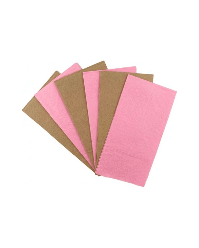 
            
                Load image into Gallery viewer, Light Pink &amp;amp; Kraft Lunch Napkins - A Little Whimsy
            
        